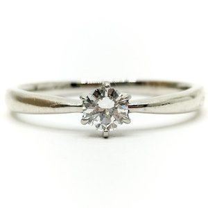 Platinum solitaire diamond ring .18 CTTW 0.18 ct sz 5 - 6  5.75 OLD VINTAGE